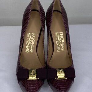 Salvatore Ferragamo Water Snake Pumps – Purple – Women’s Size 7